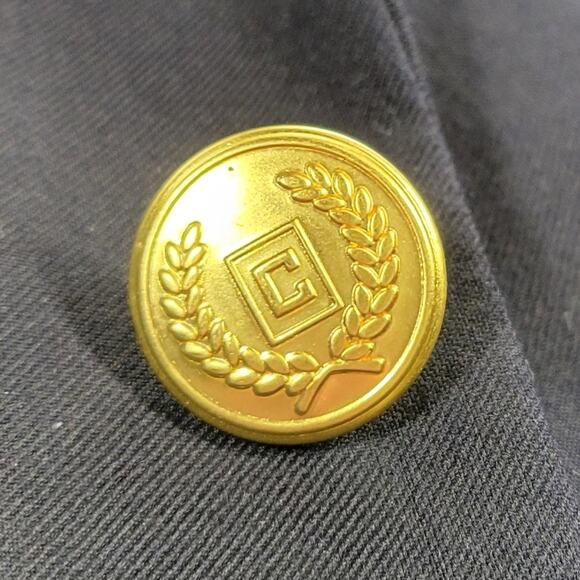 CHAPS Sport Coat Mens 42S Navy Blue Gold Crest Buttons Wool Blend Blazer Jacket - Picture 4 of 14